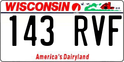 WI license plate 143RVF