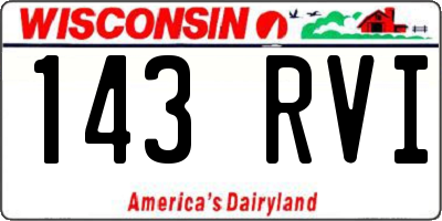 WI license plate 143RVI