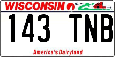 WI license plate 143TNB