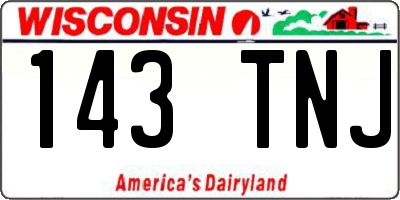 WI license plate 143TNJ