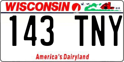 WI license plate 143TNY