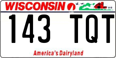 WI license plate 143TQT
