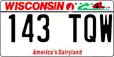 WI license plate 143TQW