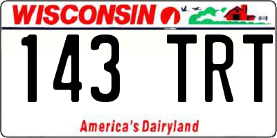 WI license plate 143TRT