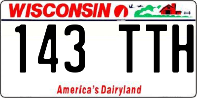 WI license plate 143TTH