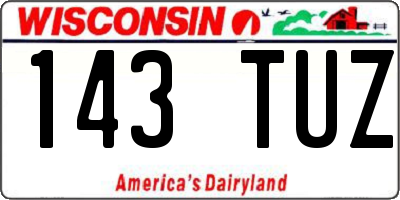 WI license plate 143TUZ
