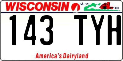 WI license plate 143TYH