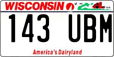 WI license plate 143UBM