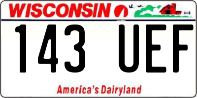 WI license plate 143UEF