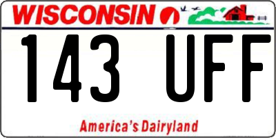 WI license plate 143UFF