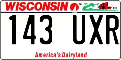 WI license plate 143UXR