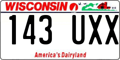 WI license plate 143UXX