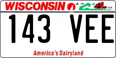 WI license plate 143VEE