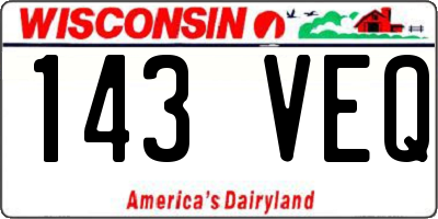 WI license plate 143VEQ