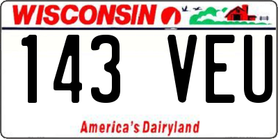 WI license plate 143VEU