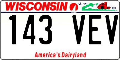 WI license plate 143VEV