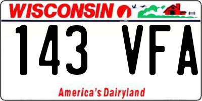 WI license plate 143VFA