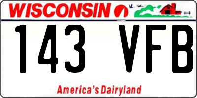 WI license plate 143VFB