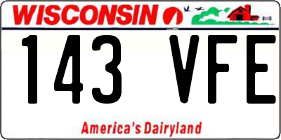 WI license plate 143VFE