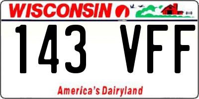 WI license plate 143VFF