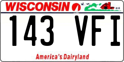 WI license plate 143VFI
