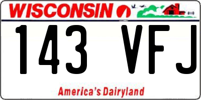 WI license plate 143VFJ
