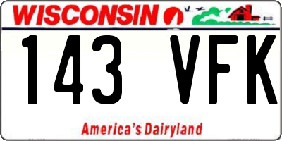 WI license plate 143VFK