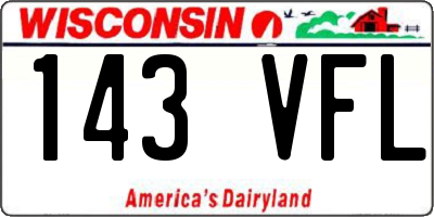 WI license plate 143VFL