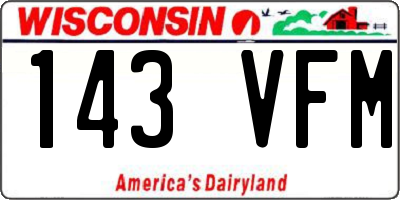WI license plate 143VFM