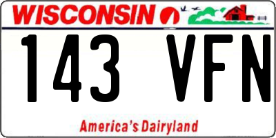 WI license plate 143VFN