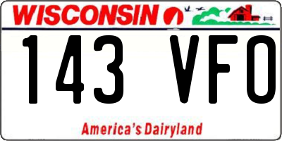 WI license plate 143VFO