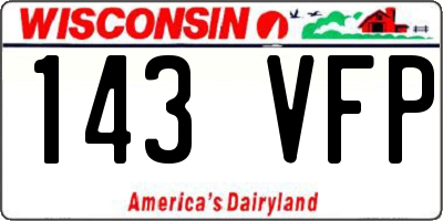 WI license plate 143VFP