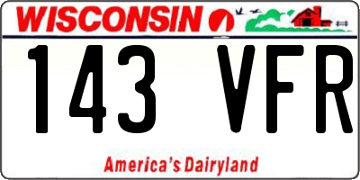 WI license plate 143VFR