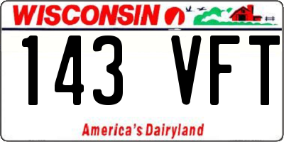 WI license plate 143VFT