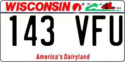 WI license plate 143VFU