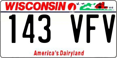 WI license plate 143VFV