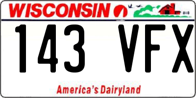 WI license plate 143VFX