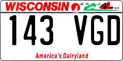 WI license plate 143VGD