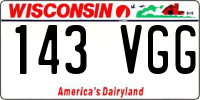 WI license plate 143VGG