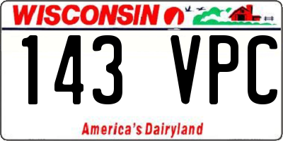WI license plate 143VPC
