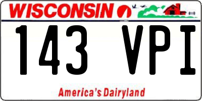 WI license plate 143VPI