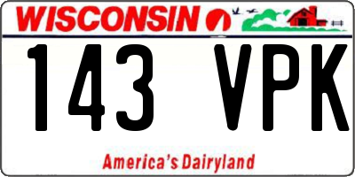 WI license plate 143VPK