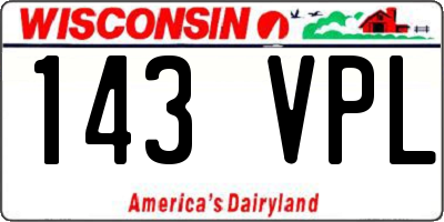 WI license plate 143VPL