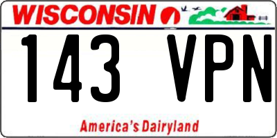 WI license plate 143VPN