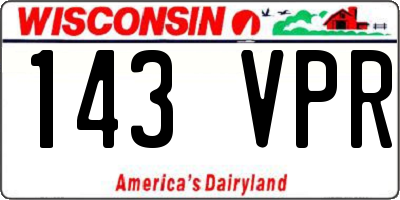WI license plate 143VPR