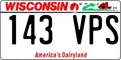 WI license plate 143VPS