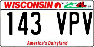 WI license plate 143VPV