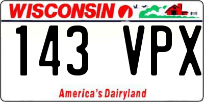 WI license plate 143VPX