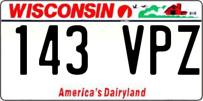 WI license plate 143VPZ
