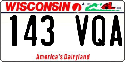 WI license plate 143VQA